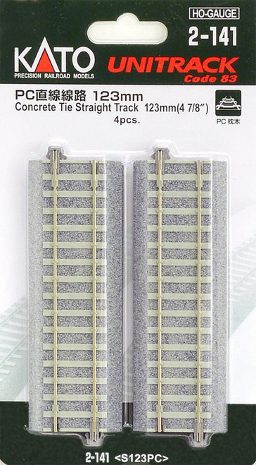 Kato 2-141 123mm (4 7/8") Concrete Tie Straight Track 4 pcs