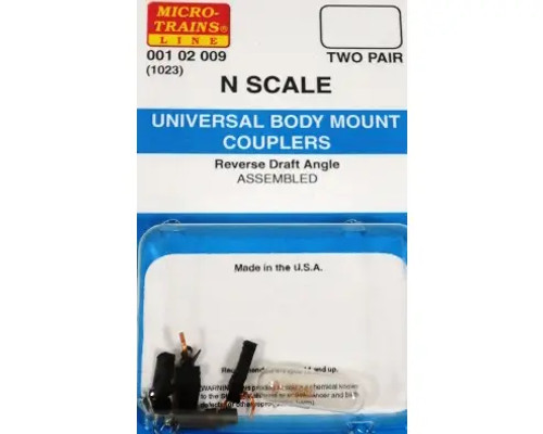 Micro Trains 001 02 009 N Universal Body Mount Couplers 2 pr (1025-1)