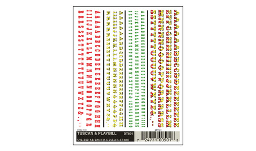 Woodland Scenics DT501 Dry Transfer Decals - Tuscan & Playbill