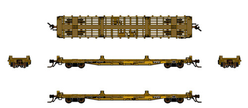 Jacksonville Terminal 777037 N Pullman Standard weathered TTX patch over TrailerTrain 60' Flatcar, 8-11 years weathered car #91973