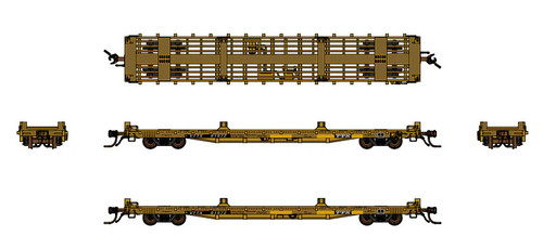 Jacksonville Terminal 777039 N Pulman Standard weathered TTX patch over TrailerTrain 60' Flatcar, 8-11 years weathered car #91979