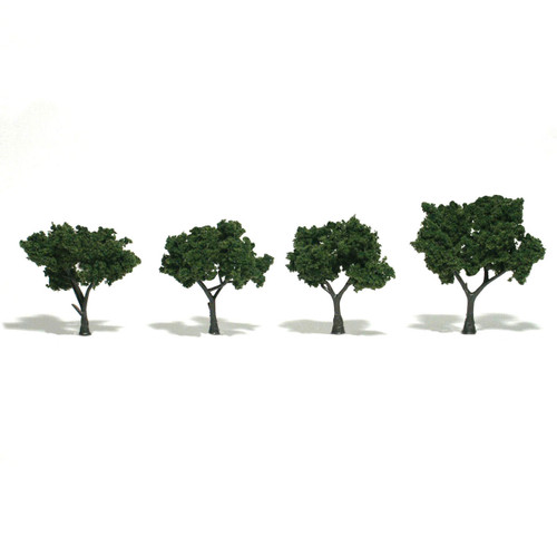 Woodland Scenics TR1504 Ready Made Realistic Trees Medium Green (2 to 3 Inches) 4 Pack