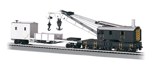 Bachmann 16149 HO 250-Ton Steam Crane & Boom Tender Painted Unlettered