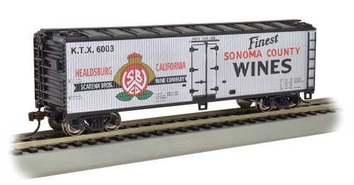 Bachmann 19808 Ho 40' Wood-side Refrig Box Car - Sonoma County Wines