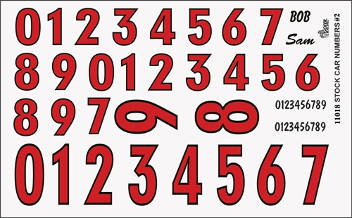 Gofer Racing Decals 11018 1/25 Stock Car Numbers Decals