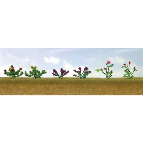 JTT Scenery 95557 HO Assorted Flower Plants 1 1/2” (H) 12/pk