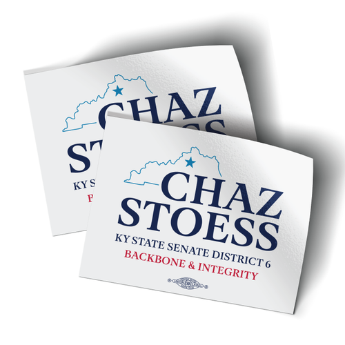 Chaz Stoess For KY (4" x 3" Vinyl Sticker -- Pack of Two!)