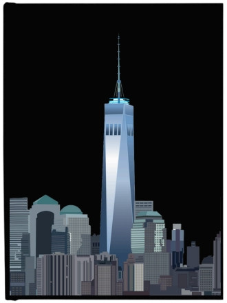 One World Observatory Modern Skyline Ruled Notebook