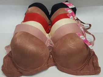 Full Figure double padded Bra with underwire support and round hook straps.