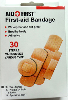 30pk Assorted Waterproof Bandage