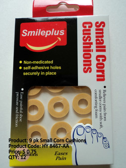 9pk Corn Cushion, self adhesive corn cushion, stays securely providing pain relief and comfort.