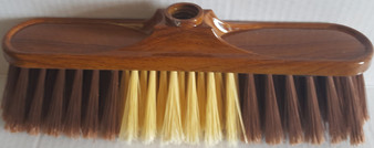 10" Broom head with split tip bristles, comes with metal stick.