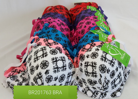 Full Figure double padded Bra with underwire support and round hook straps.