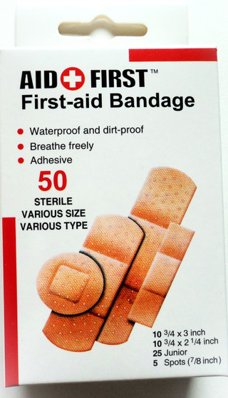 50pk Assorted Waterproof Bandages