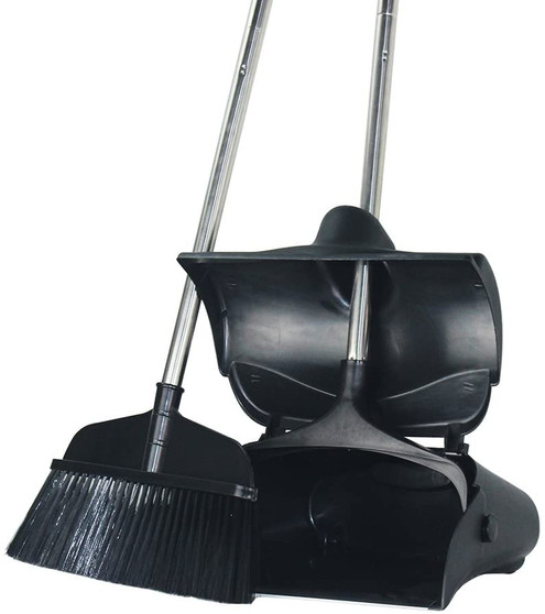 Commercial Lobby  Dustpan with wheels and broom