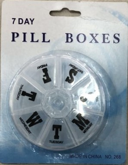 7 Days Round Pill Box-1pk