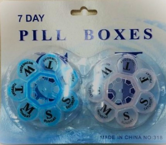 7 days Pill Box-2pk Round