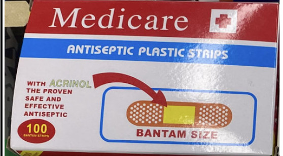 100pk Medicare antiseptic bandages.