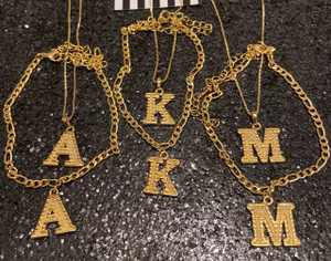 Nugget Initial Necklace OR Anklet