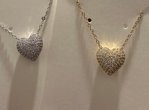 3D Bling Heart Necklace