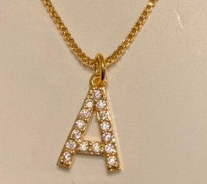 Mini Bling Letter Necklace