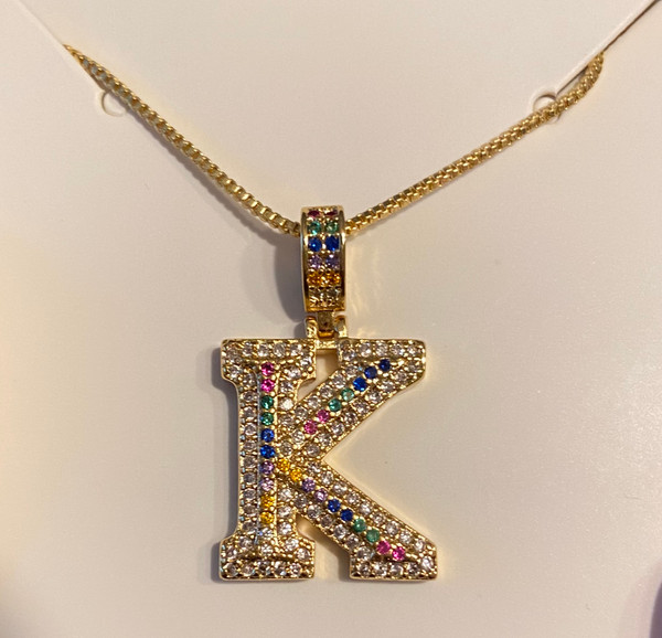 Multicolor Initial Necklace