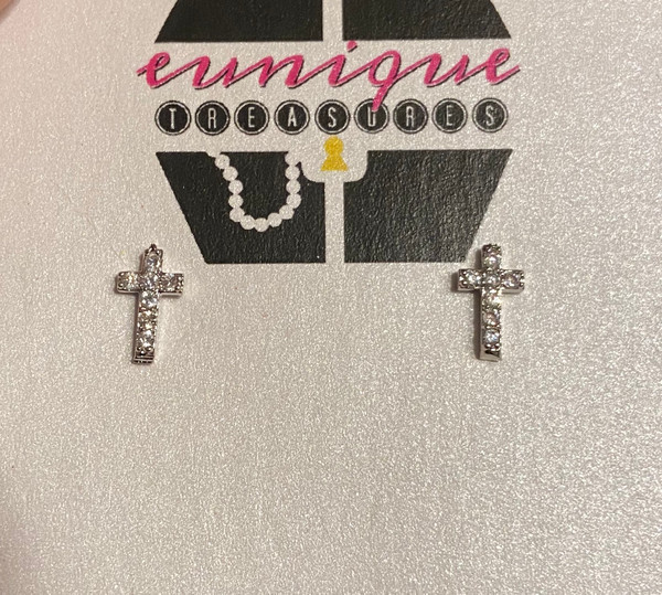 Bling Cross Earrings