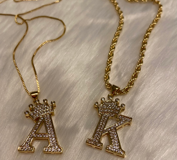 Crown Initial Necklace