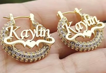 Bling Name Hoops