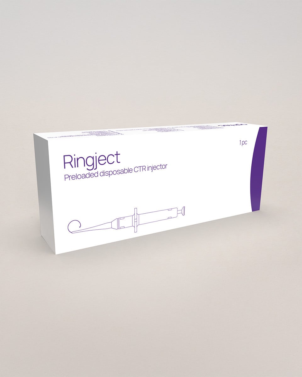 Picture of Ringject box on beige background.