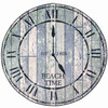8' Beach Time Distressed Clock Round Rug