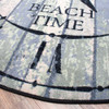 8' Beach Time Distressed Clock Round Rug