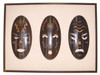 Tribal Mask Set Framed Metal Wall Art