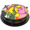Corneille Cat Abstract Paintings Glass Drink Coasters w/ Metal Holder, Set of 4