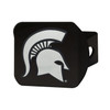 Michigan State University Hitch Cover - Chrome on Black