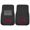 University of Arkansas Embroidered Black Car Mat, Set of 2