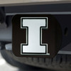 University of Illinois Hitch Cover - Chrome on Black