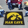 59.5" x 71" University of Iowa Man Cave Tailgater Black Rectangle Mat