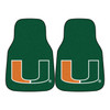 University of Miami Green Carpet Car Mat, Set of 2