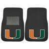 University of Miami Embroidered Black Car Mat, Set of 2