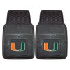 University of Miami Heavy Duty Vinyl Front Black Car Mat, Set of 2