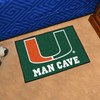 19" x 30" University of Miami Man Cave Starter Green Rectangle Mat