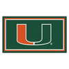 3' x 5' University of Miami Green Rectangle Rug