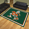 8' x 10' University of Miami Hurricanes Green Rectangle Rug