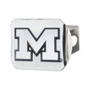 University of Michigan Hitch Cover - Chrome on Chrome