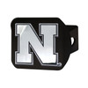 University of Nebraska Hitch Cover - Chrome on Black