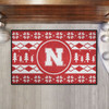 19" x 30" University of Nebraska Holiday Sweater Red Rectangle Starter Mat