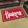 4' x 6' University of Nebraska Huskers Logo Red Rectangle Rug
