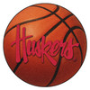 27" University of Nebraska Huskers Logo Orange Basketball Style Round Mat