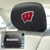 University of Wisconsin Car Headrest Cover, Set of 2